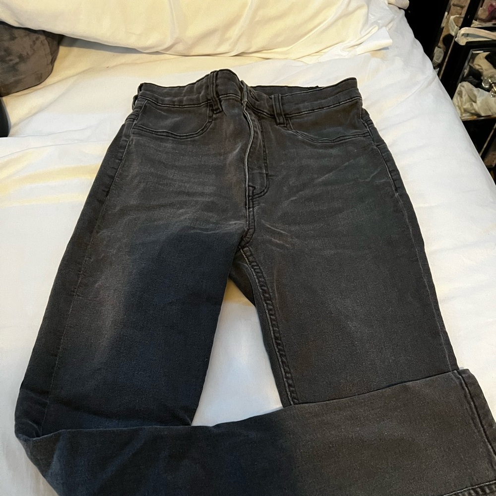 Grey washed jeans, mid rise